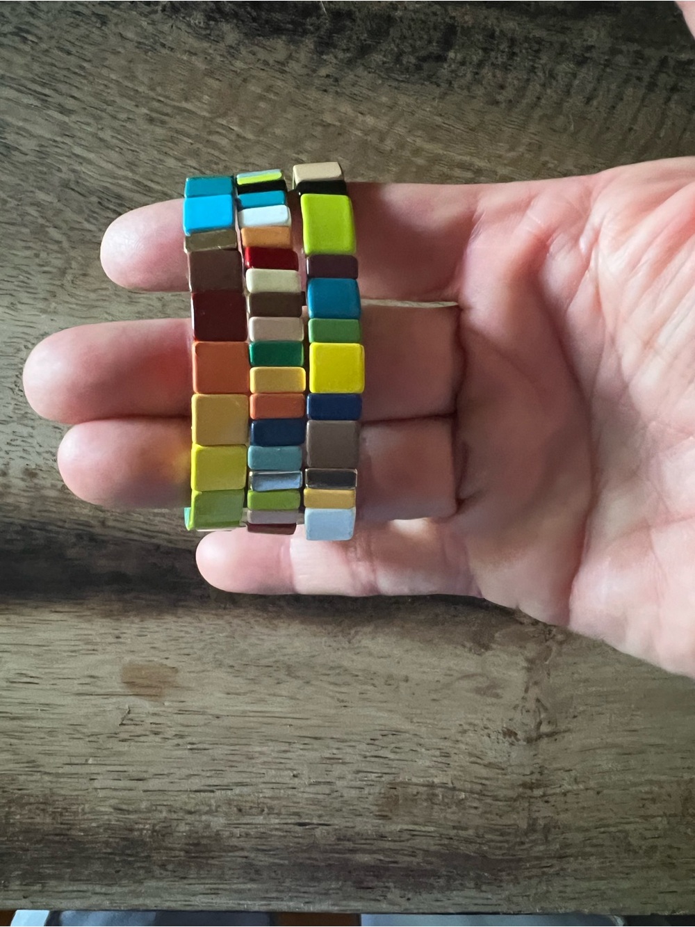 Multicolor Tile-Style Stretch Bracelets Wristband - No Brand